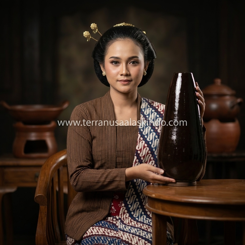 Luxury Dark Brown Glazed Ceramic Floor Vase (Bullet Shape)